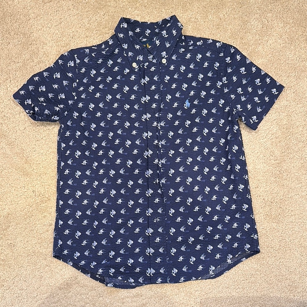 Navy Blue Printed Men's Shirt
